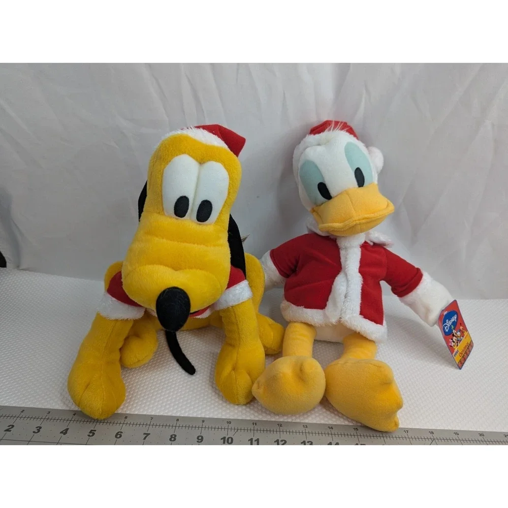 Disney Sega Christmas Plush Donald Duck Pluto Lot Series 1 Stuffed Animal Toy